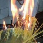spaghetti on fire